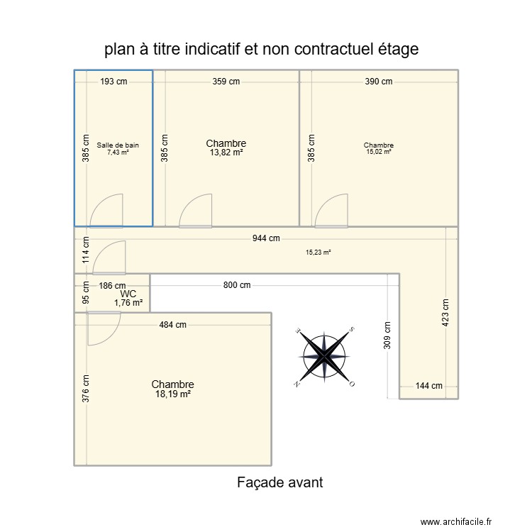 phil Beucken étage. Plan de 6 pièces et 71 m2