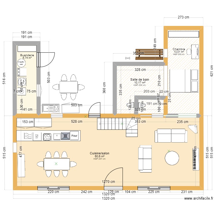 St Nicolas Plan 2. Plan de 6 pièces et 95 m2