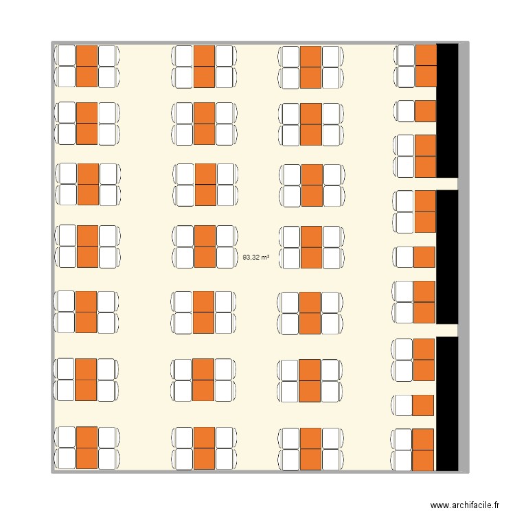 unibox. Plan de 1 pièce et 93 m2