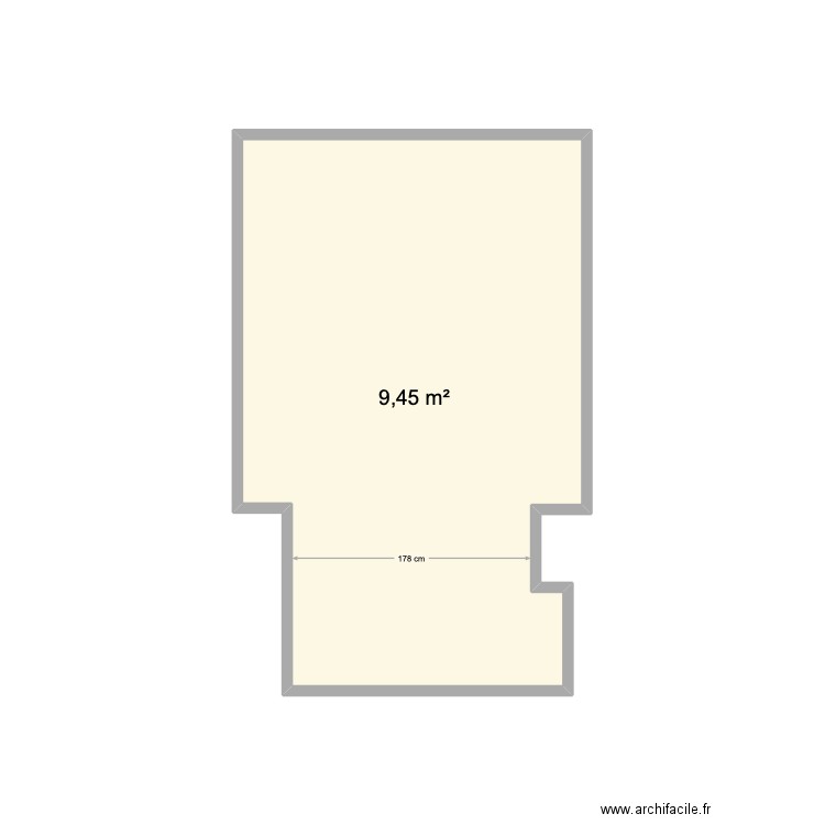 Chambre Evy. Plan de 1 pièce et 9 m2