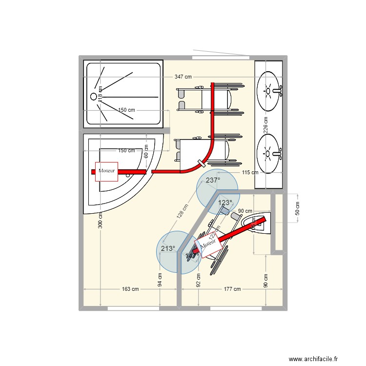 WELLER  rail droit 2 moteurs . Plan de 3 pièces et 14 m2