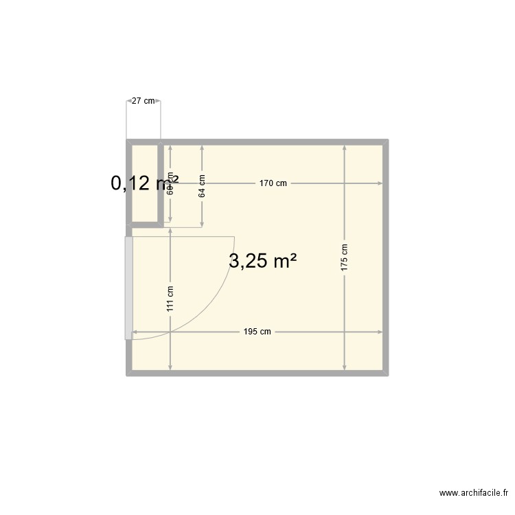 PLAN 10 NOV 24DGN75. Plan de 2 pièces et 3 m2