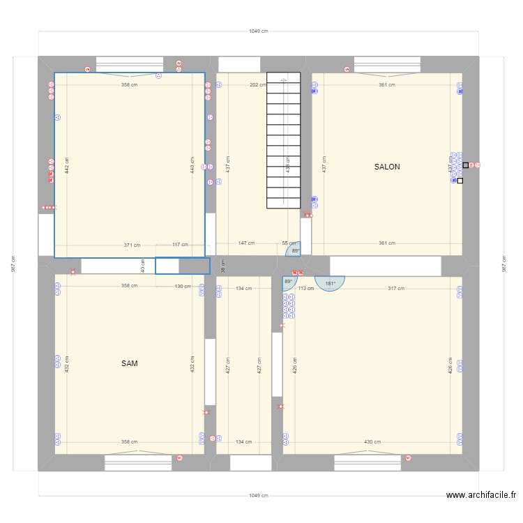 etage 1 3. Plan de 11 pièces et 160 m2