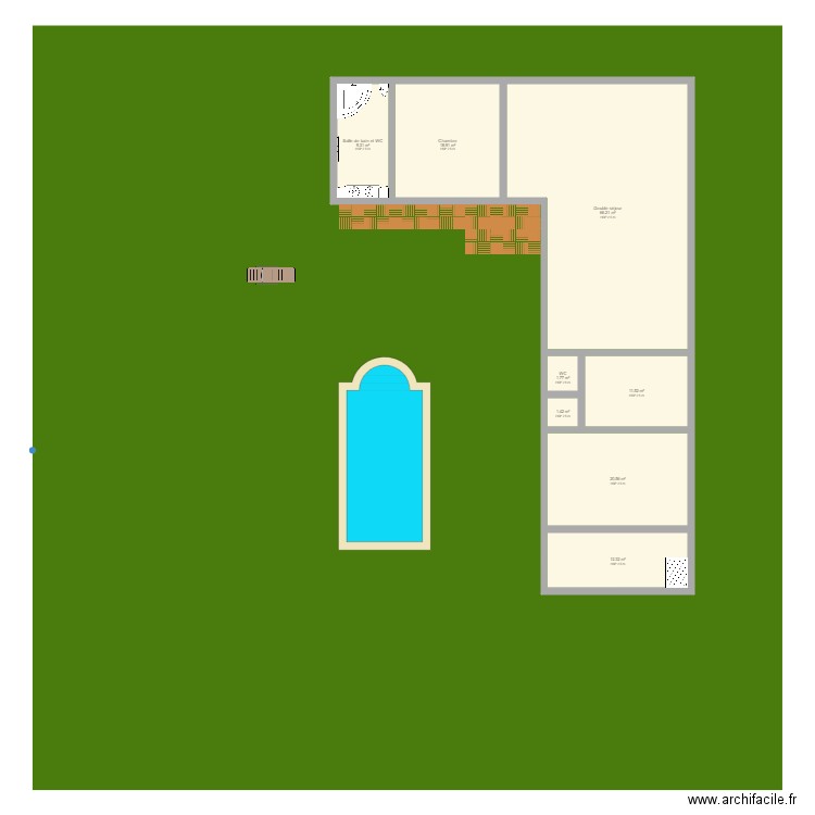 1.0. Plan de 8 pièces et 142 m2