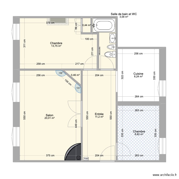 Bellamy Plan Actuel V2 23072024. Plan de 8 pièces et 67 m2