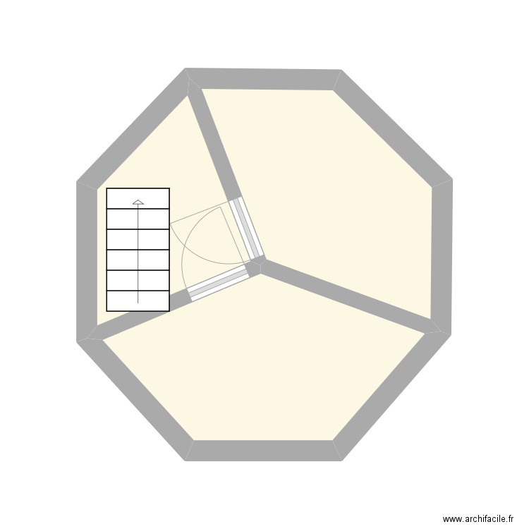 champi rdc. Plan de 3 pièces et 15 m2