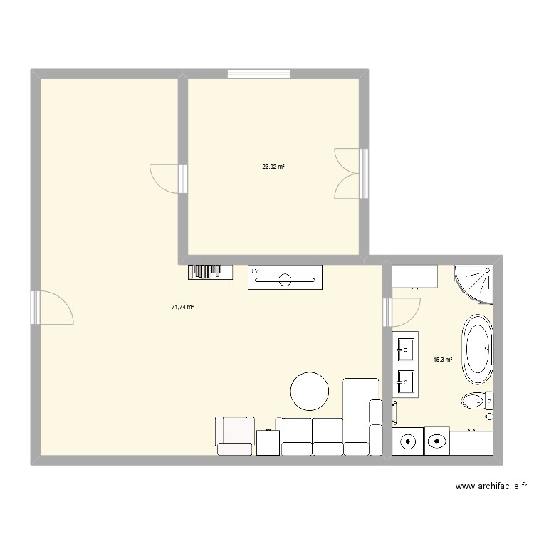 maison. Plan de 3 pièces et 111 m2