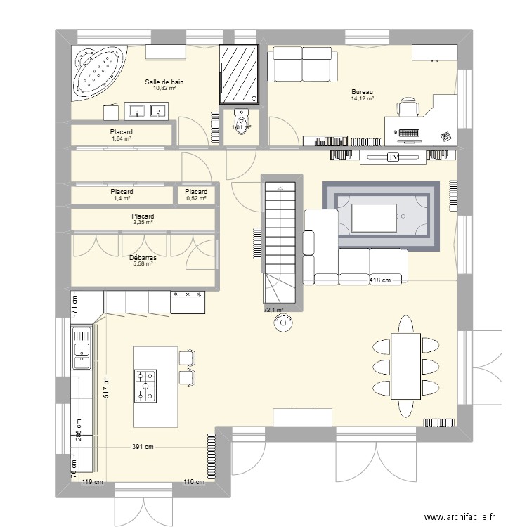 Projet Maison Papé. Plan de 9 pièces et 110 m2