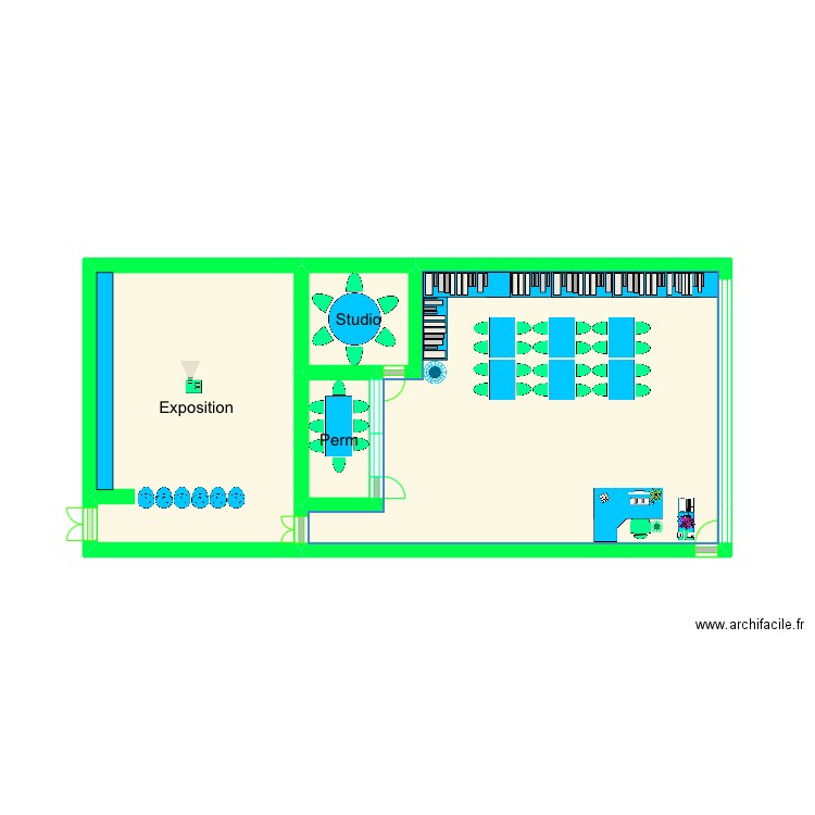 Collège. Plan de 4 pièces et 20 m2