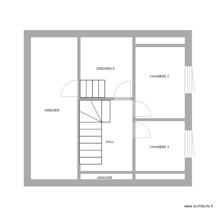 Position étage Marilène Collard. Plan de 7 pièces et 27 m2