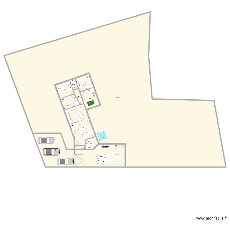 maison avec mur exter avec parking 2. Plan de 12 pièces et 1278 m2