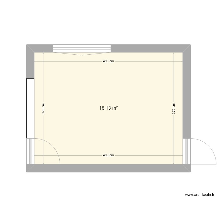 salon F2 MTP. Plan de 1 pièce et 18 m2