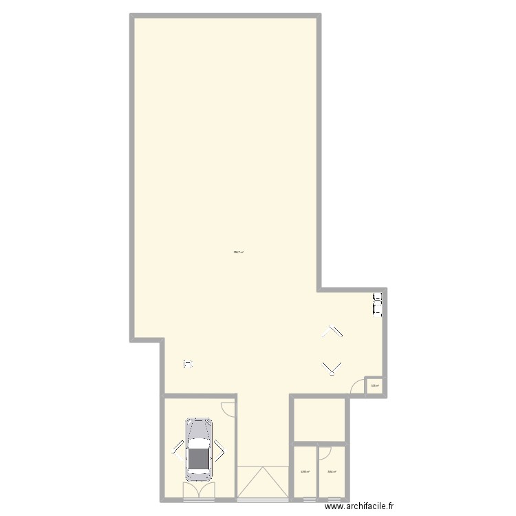 Garage. Plan de 4 pièces et 368 m2