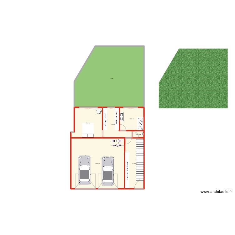 Essey projet rdc. Plan de 7 pièces et 178 m2