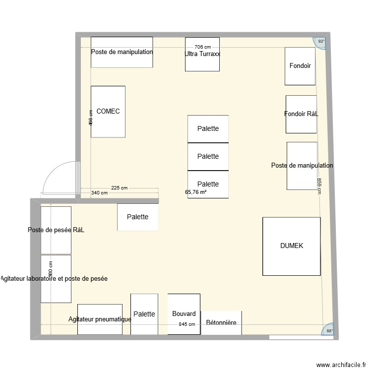 ATEX. Plan de 1 pièce et 66 m2