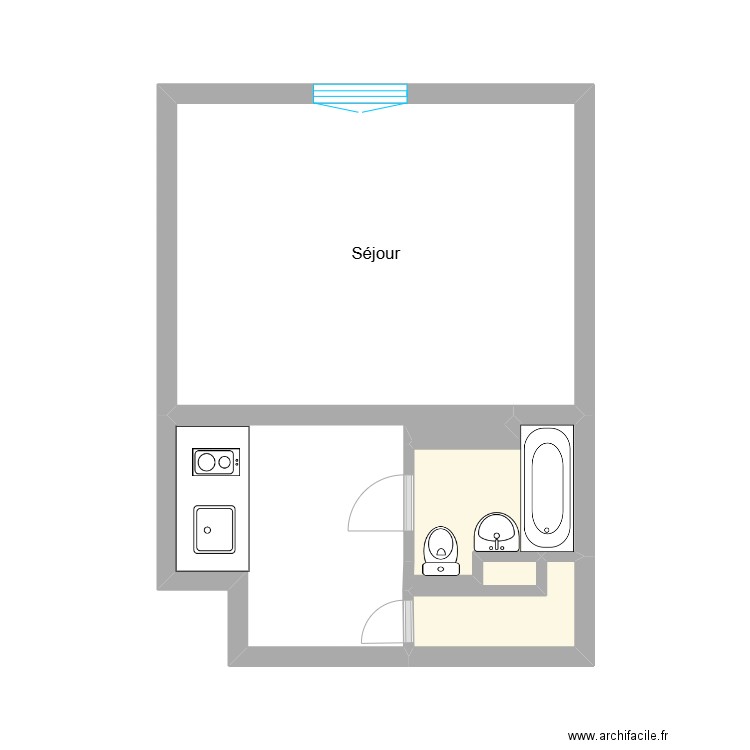 studio gaillard salève. Plan de 4 pièces et 22 m2