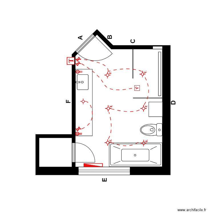 tremblay électrique 1. Plan de 2 pièces et 11 m2