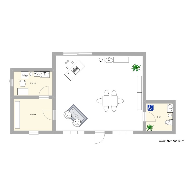 Plan projet ayhera. Plan de 3 pièces et 20 m2