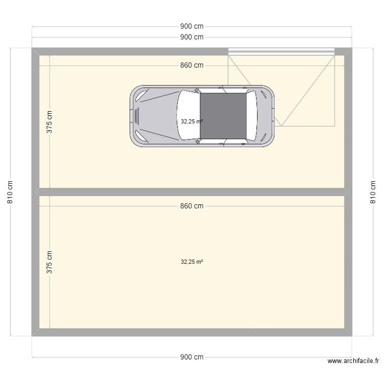 GARAGE PAPA DEF. Plan de 2 pièces et 65 m2