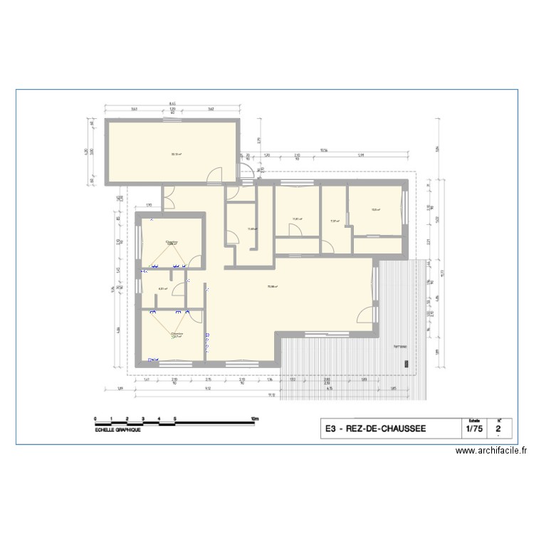 Maison Ben rdc. Plan de 9 pièces et 176 m2