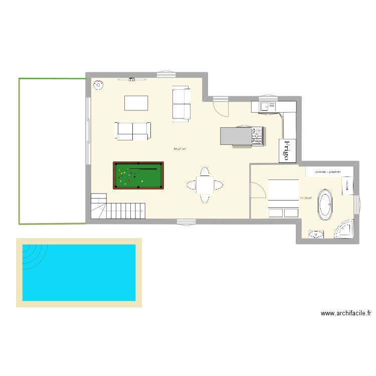 ciboure. Plan de 2 pièces et 83 m2