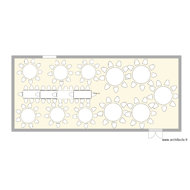 Salle Mariage 2 . Plan de 1 pièce et 118 m2