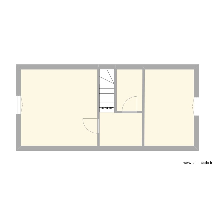 plan du haut. Plan de 1 pièce et 38 m2