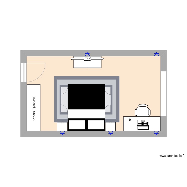 RDBrocin. Plan de 1 pièce et 18 m2