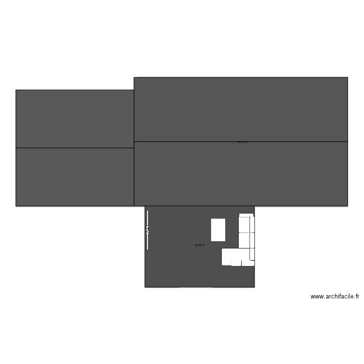 MAISON. Plan de 2 pièces et 125 m2