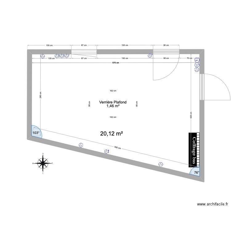 RDC Buanderie Le Cam . Plan de 1 pièce et 20 m2