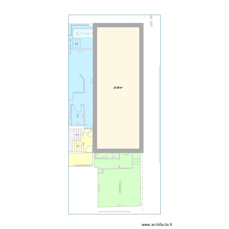 Plan. Plan de 1 pièce et 24 m2