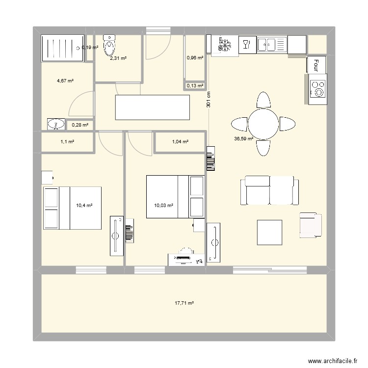 clos bariole. Plan de 12 pièces et 85 m2