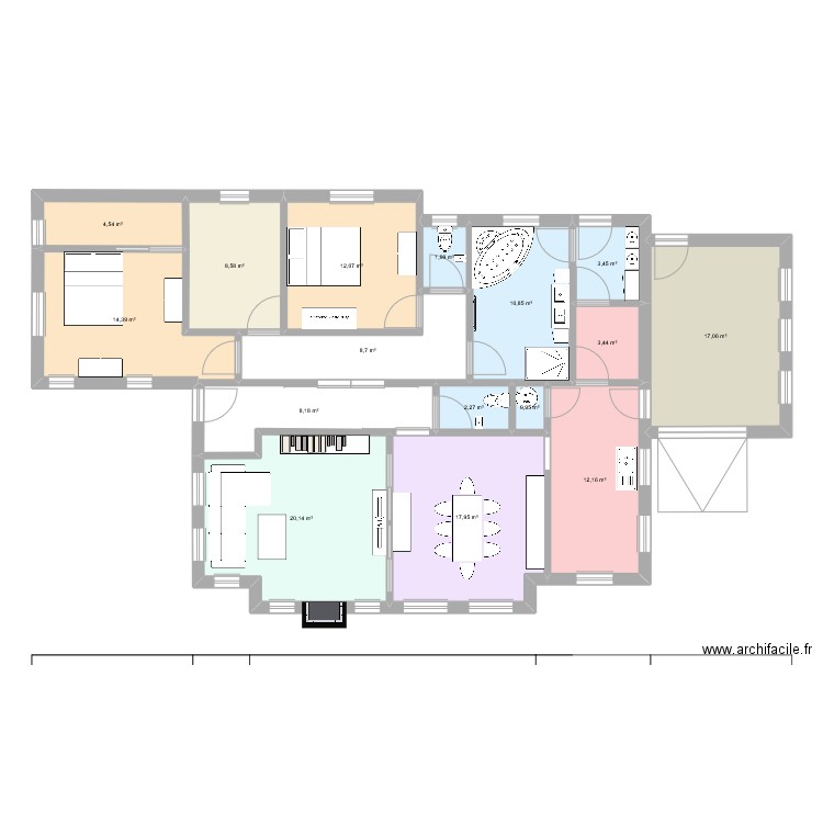 plan_01. Plan de 16 pièces et 147 m2