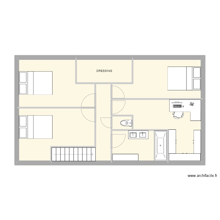 MOULINES ETAGES 2. Plan de 8 pièces et 62 m2