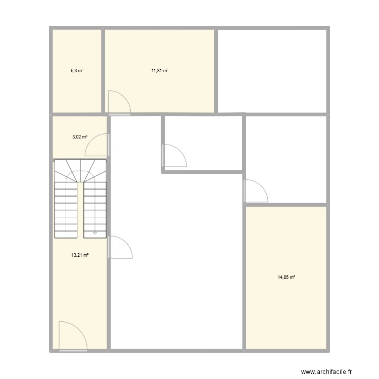 OM KALTOM. Plan de 5 pièces et 48 m2