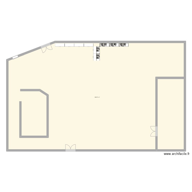 mag. Plan de 1 pièce et 349 m2