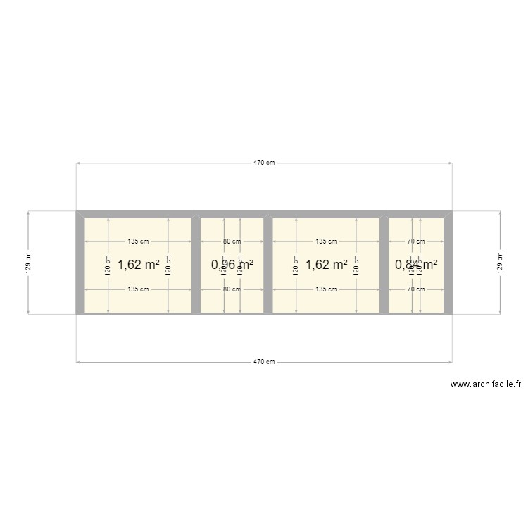 cuisine exterieur. Plan de 4 pièces et 5 m2