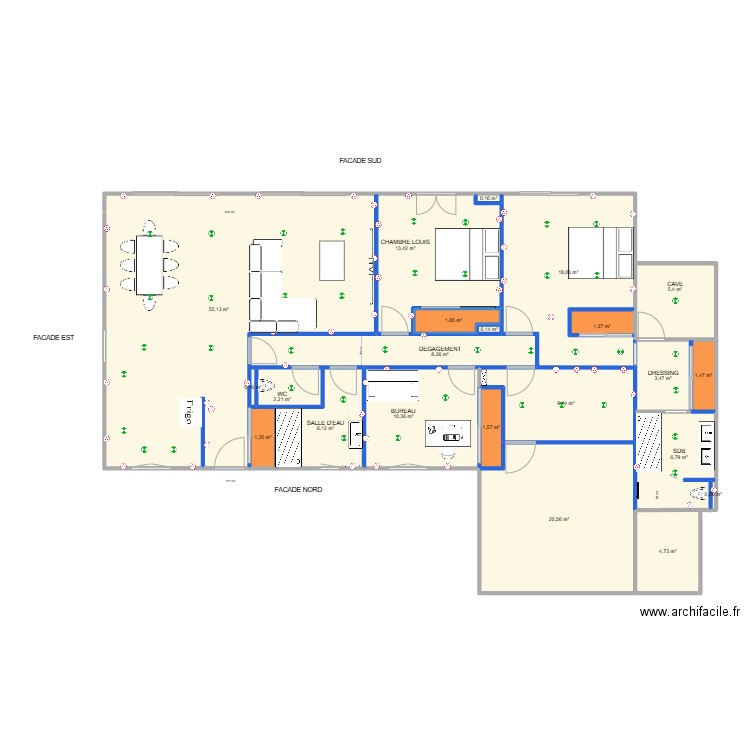 grenay poulieu ORIGINAL ouverture baies vitrées. Plan de 24 pièces et 168 m2