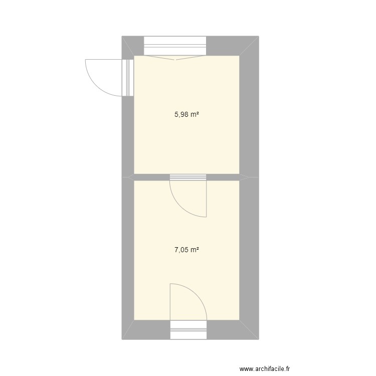 TFE Axel. Plan de 2 pièces et 13 m2