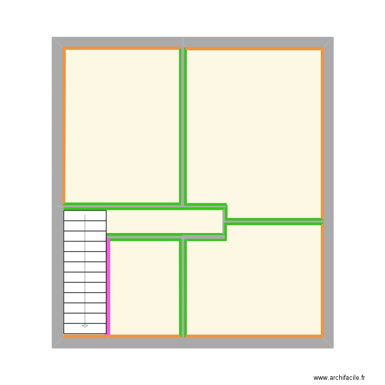 Saint Esteve R+1 . Plan de 3 pièces et 58 m2