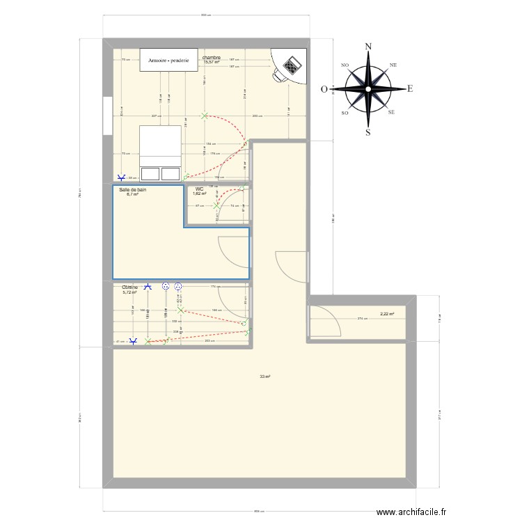 appartement f2 penel léo. Plan de 6 pièces et 65 m2