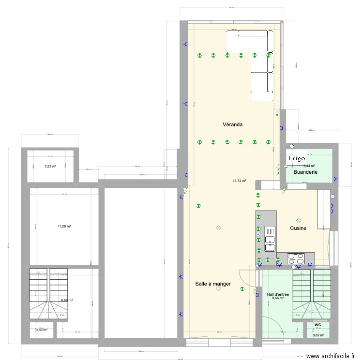 90c et 90 d shéma electrique. Plan de 8 pièces et 104 m2