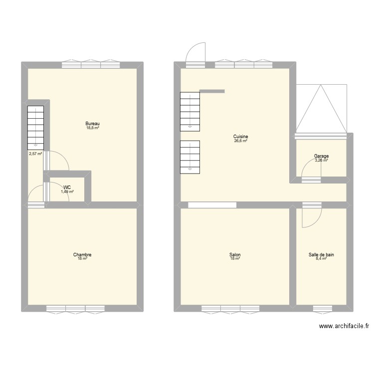 anthony waline. Plan de 8 pièces et 97 m2