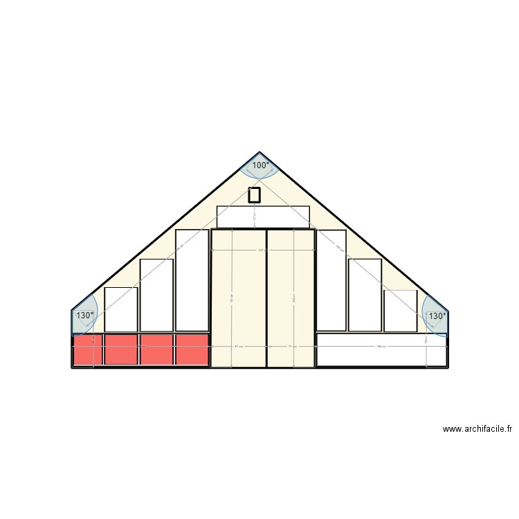 Meuble chambre jaune ac meuble. Plan de 4 pièces et 10 m2