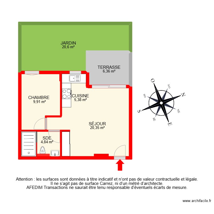 BI 25728. Plan de 7 pièces et 82 m2