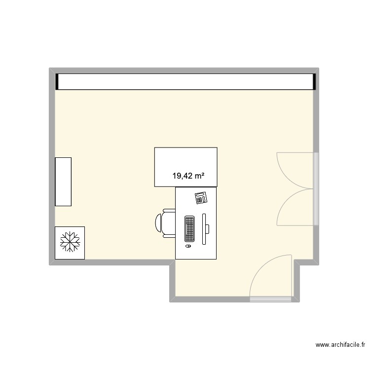 Epicerie Le Champsac. Plan de 1 pièce et 19 m2