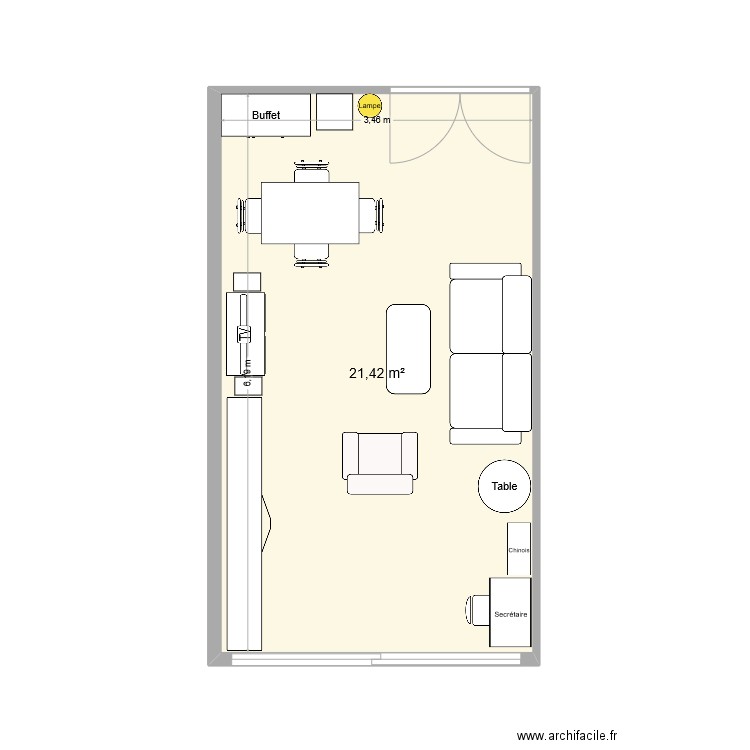 SEJOUR MARLY - 4. Plan de 1 pièce et 21 m2