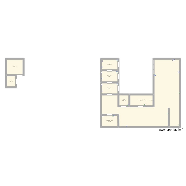 maison. Plan de 9 pièces et 112 m2