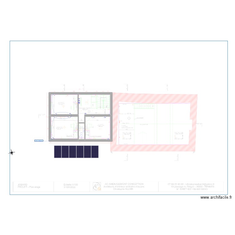 st co 1. Plan de 4 pièces et 23 m2