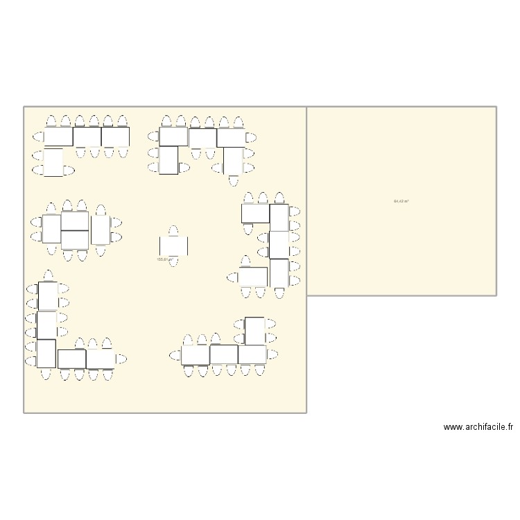 mariage. Plan de 2 pièces et 220 m2